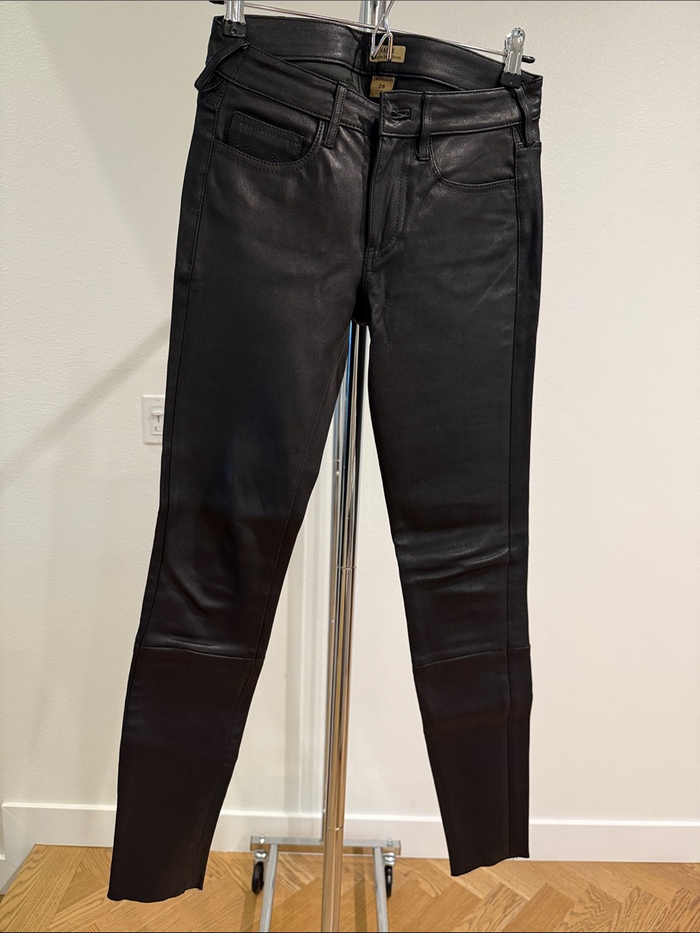 True Religion Black Leather Skinny Jeans